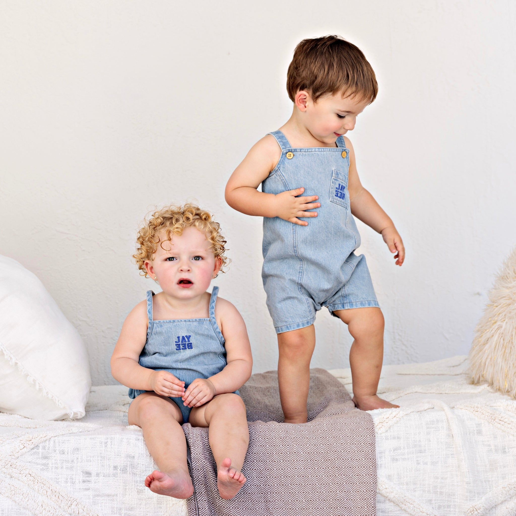 Denim Panel Overalls