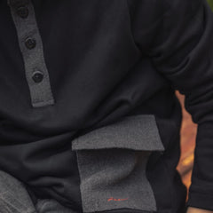 Denim Paneled Polo