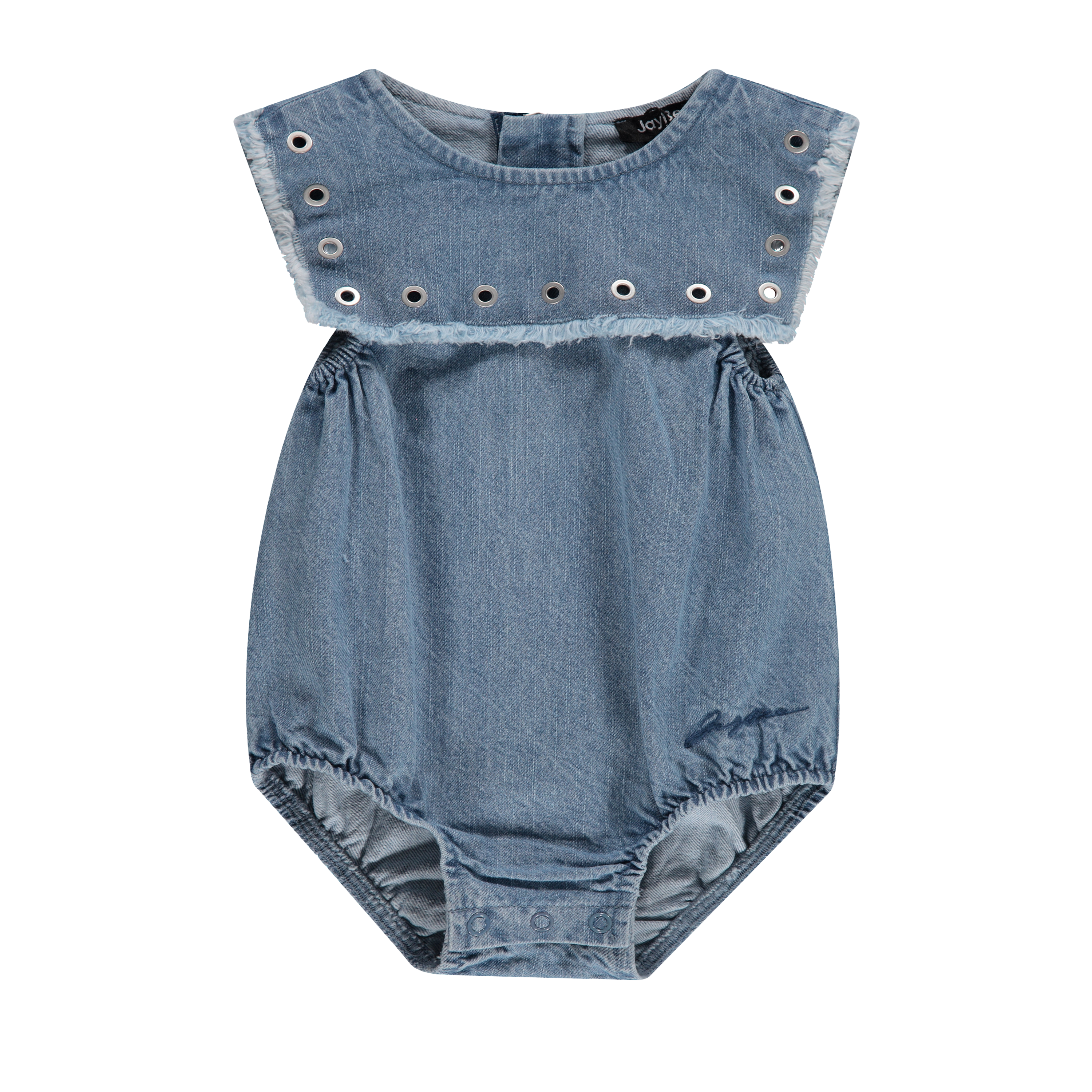 Denim Grommet Sailor Romper