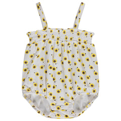 Sunflower Print Bubble Romper