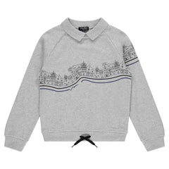 Graphic Sweatshirt Polo
