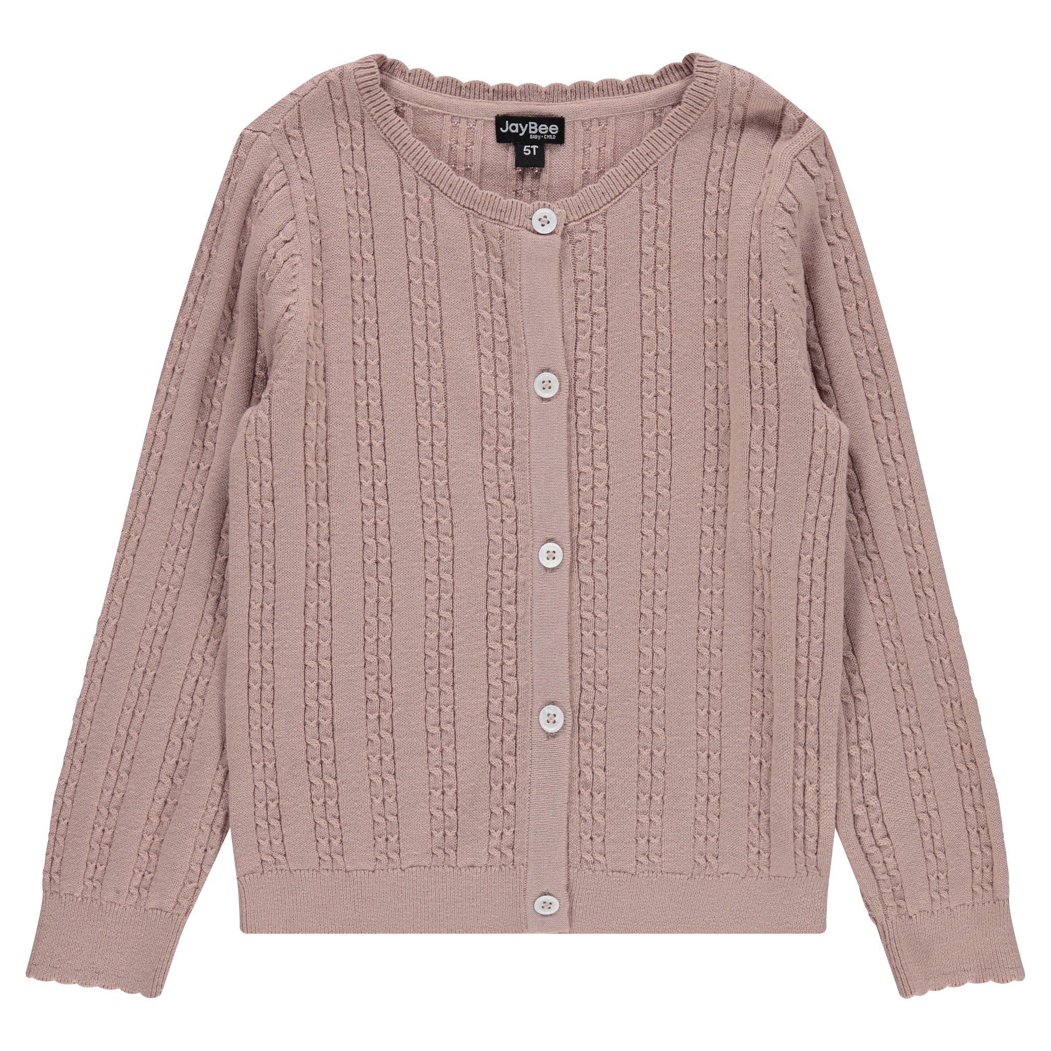 Scallop Trim Knit Cardigan