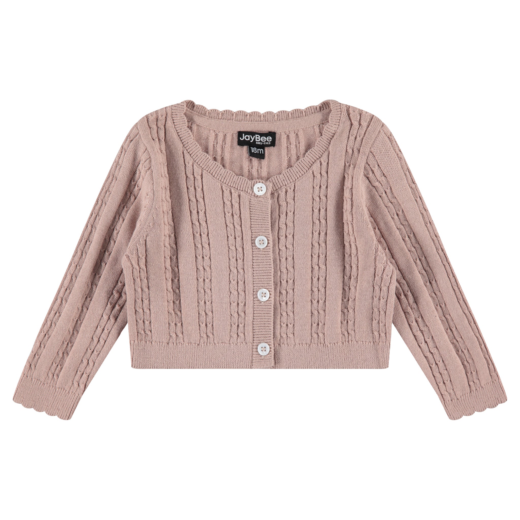 Scallop Trim Cropped Sweater