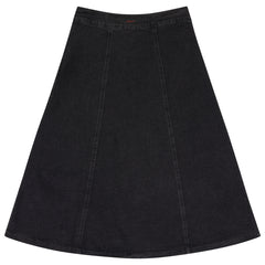 Denim Paneled Midi Skirt