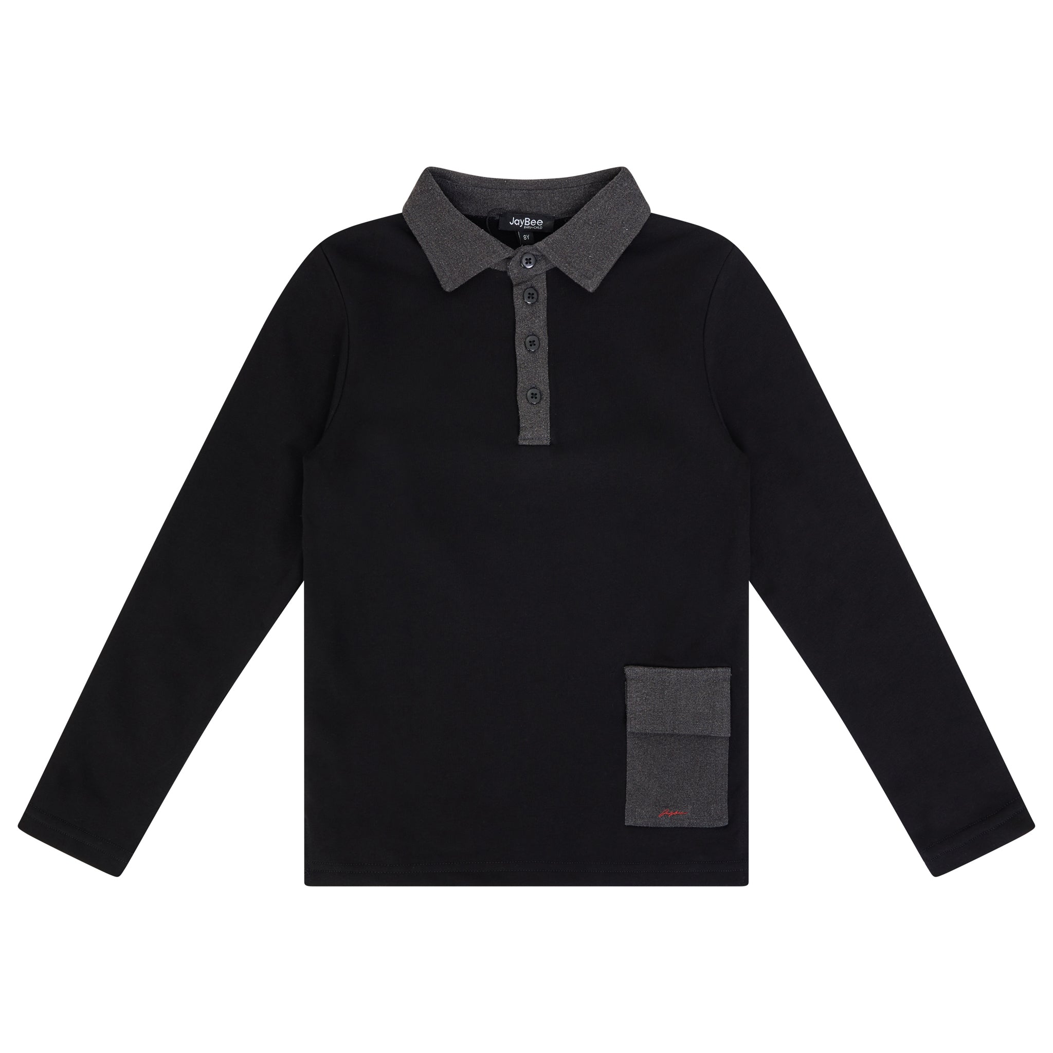 Denim Paneled Polo