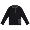 Denim Paneled Polo