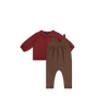 Checkered Peter Pan Shirt and Overalls Set