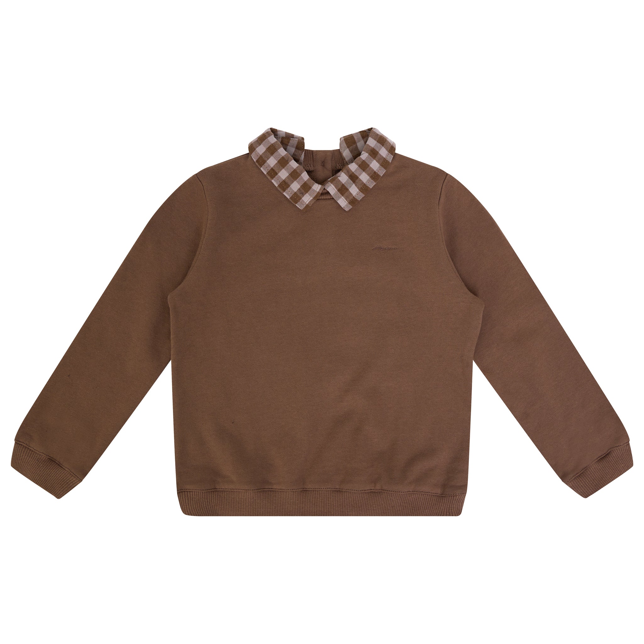 Checkered Collar Sweatshirt