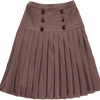 Button Detail Pleated Skirt