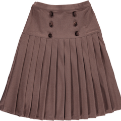 Button Detail Pleated Skirt