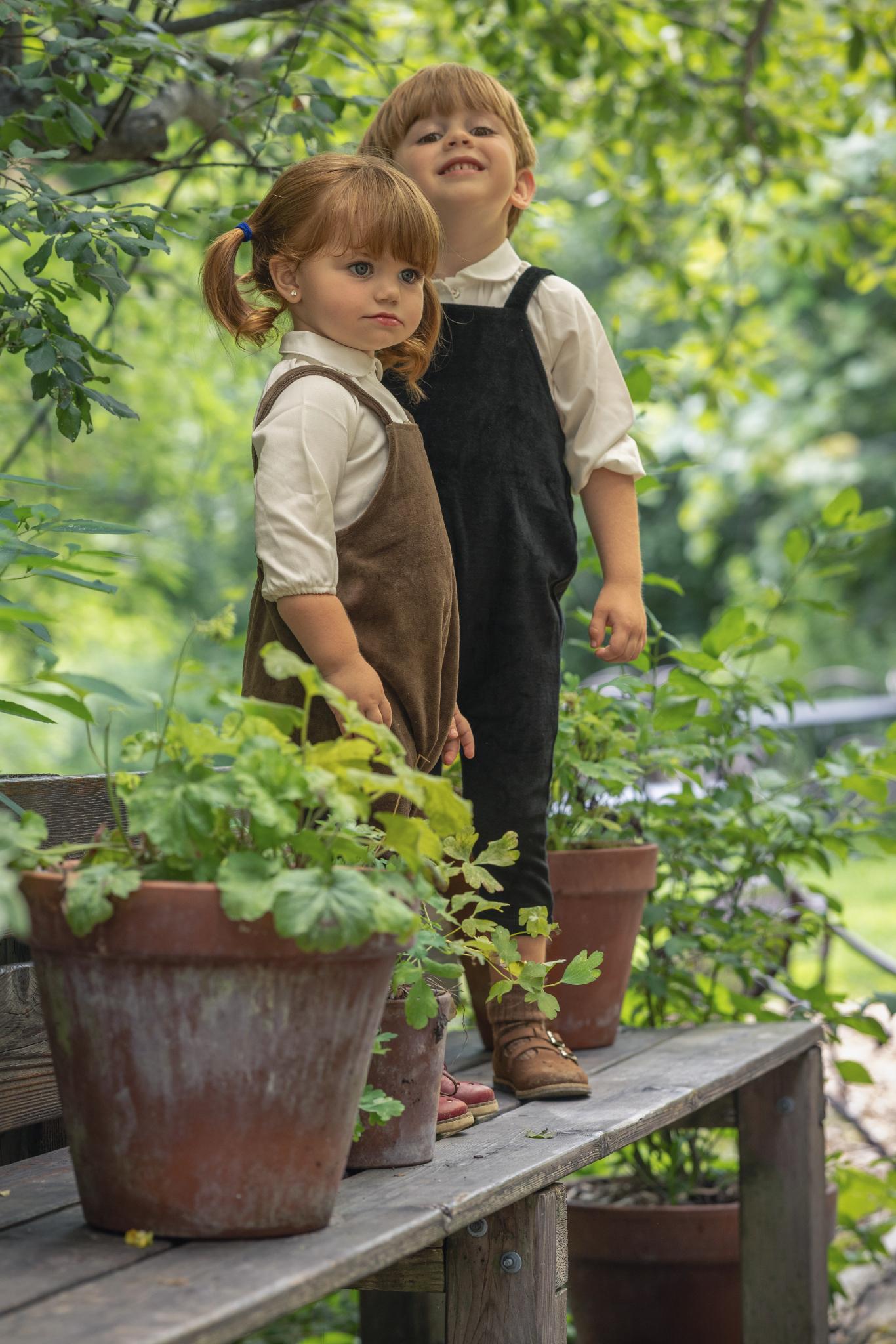 Velour Pinafore Overalls